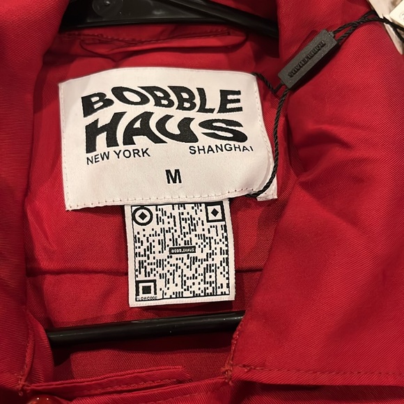 BOBBLEHAUS BH signature Tencel button up shirt in Chinese Red NWT - Picture 6 of 11